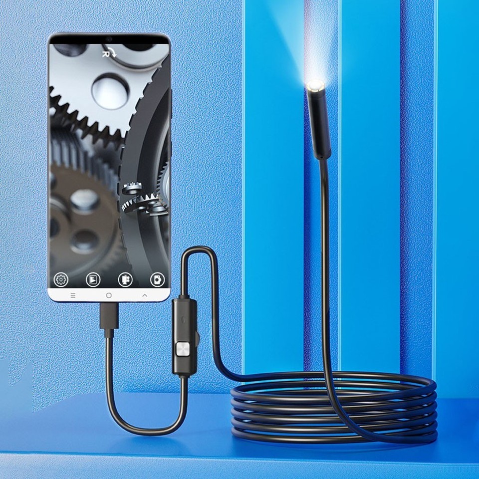 1MP HD Borescope Camera Type C Interface 6 LED Illumination for Phone ...