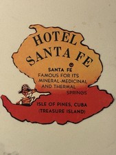 vintage luggage label for the Hotel Santa Fe 1950 &lsquo;s