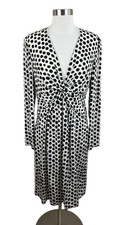 Vintage Valentino NEW Ivory Black Polka Dot 100% Silk Dress Size 12 Italy