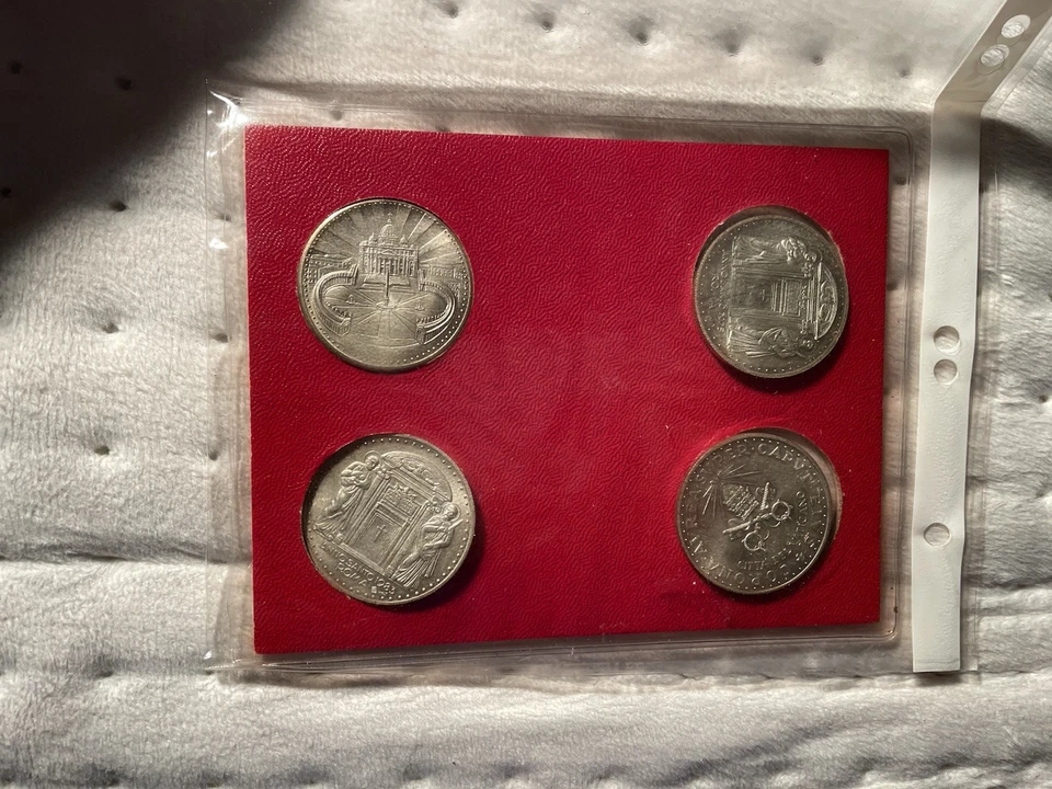 Rarissimo set monete commemorative Vaticano: 4 papi, argento sterling 999 - Immagine 2 di 2