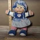 Vintage 90s Cabbage Patch Kids BabyLand Soft Body Bell Rattles Doll Brown Eyes