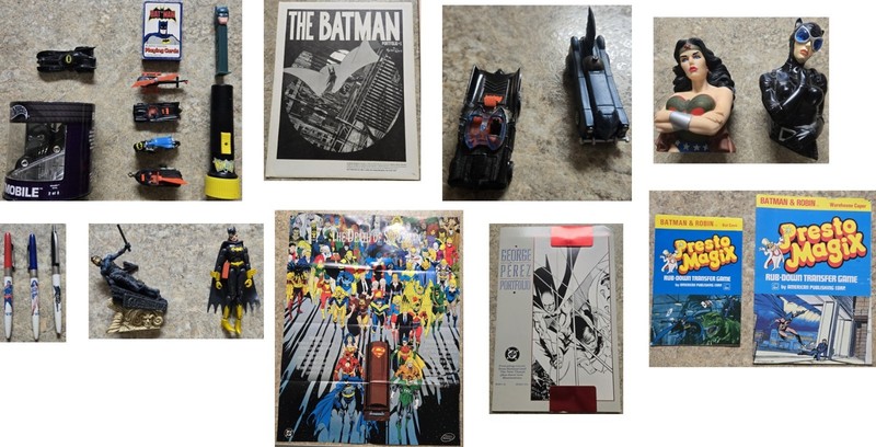 Huge DC Comics Collectibles Lot - Figures, Poster, Piggy Banks, more