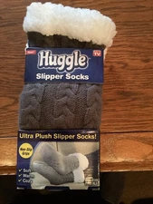 Ontel HHSOCK-MC12/6 Huggle Slipper Socks - Grey