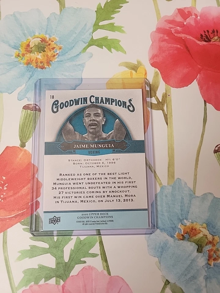 2020 UpperDeck Goodwin Champions Jaime Munguia Turquoise (RC) SP - Image 2 of 2