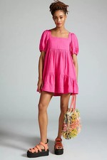 Anthropologie Pilcro Square Neck Textured Babydoll Dress XS 2 Women's NEW 47095