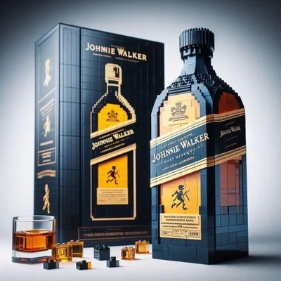 2026 Johhny Walker Building Blocks Whiskey Bottle   Culture Decor Set