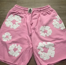 Denim Tears Pink Cotton Wreath Shorts Size Large Brand New