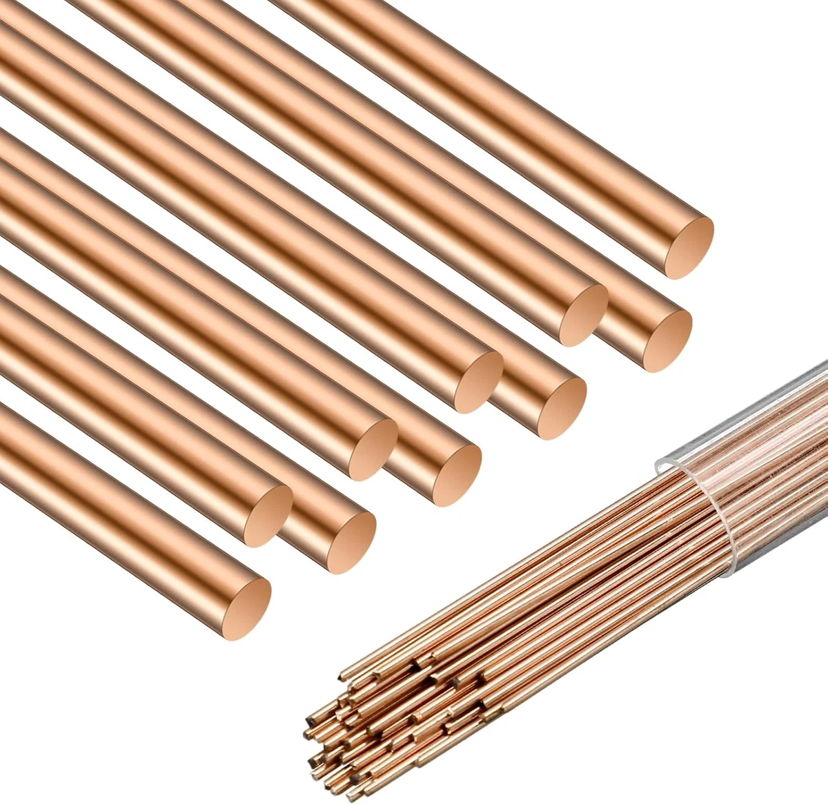 12-Pack Copper Brazing Rods – 1/8 X 3/64 X 10 Inch, Low Temp Soldering Sticks For HVAC & Repairs