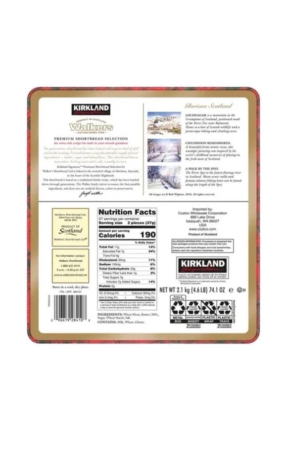 Kirkland Signature Walkers Pure Butter Cookie Premium Shortbread Selection 4.6lb - Image 2 of 4