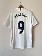 Camiseta de fútbol local Benzema #9 Real Madrid 2020-2021 camiseta kit talla L