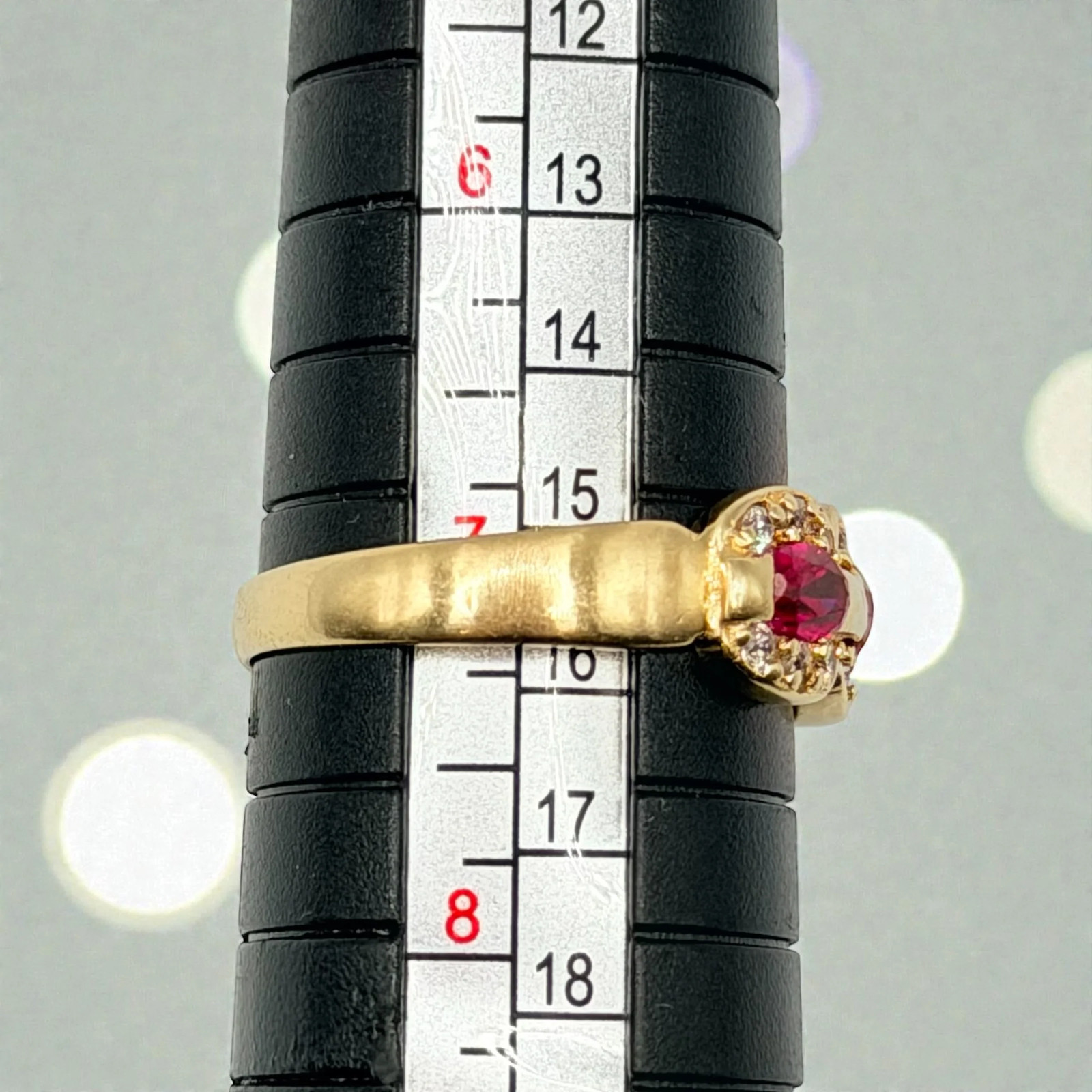 Solid 14K Gold Ring with Ruby, Pink Sapphire & Ge… - image 5