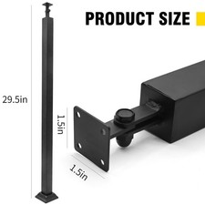 Heavy-Duty 29.5 Adjustable Black Square Stair...