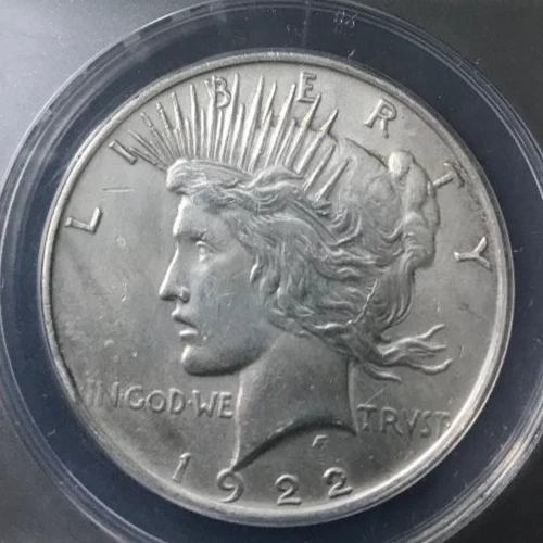 1922 PEACE DOLLAR ANACS AU 53 VAM 2C1 EXTRA HAIR POLISHED TOP 50 VAM