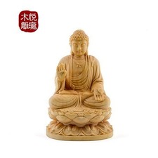 Buddha Statue Wood Carving Shakyamuni Seated 2.0 Sun Hinoki Ships From Japan