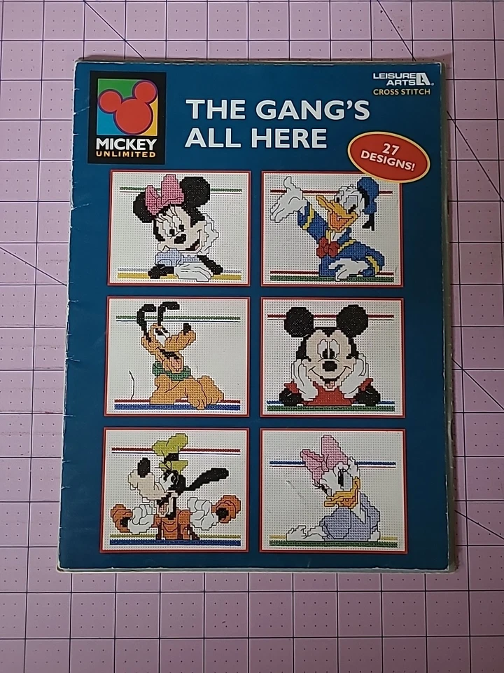 Lot 3 Walt Disney Cross Stitch Pattern Books Mickey Mouse, Pluto, Donald Duck - Image 4 of 4