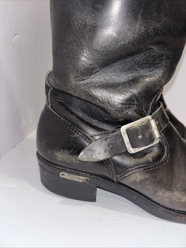 Botas de ingeniero Harley-Davidson vintage, talla 10 1/2 cuero negro Foto 3 de 4