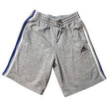 Adidas Shorts Mens Medium Gray H48383 Fleece 3-Stripe Athletic Pocket Drawstring