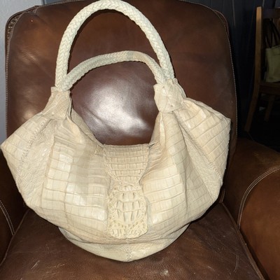 Zelli Italian Woman s Croco Leather Shoulder Bag Handbag #099