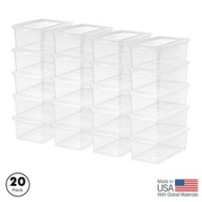 5 Qt. Plastic Storage Bins W/ Lids Stackable Storage Containers Totes 20Pk