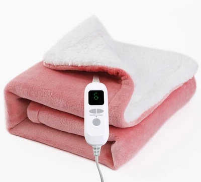 SHD Getto Elettrico Riscaldato in Fibra di Carbonio Shu Velluto Rosa Setoso e Liscio, 160x130