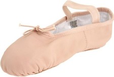 Ballet Slippers Dance Shoes Flats Pink Full Sole Leather Girls Womens