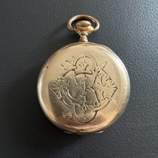 Labrador OMEGA Hunter Pocket Watch Dia 46.5cm Gold Filled In Working Condition 