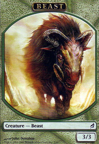 MTG 10 Beast Token, Light Play, English Lorwyn