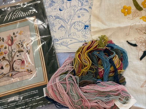 Elsa Williams Crewel Embroidery Kit The Gardner Tree 00402 Started