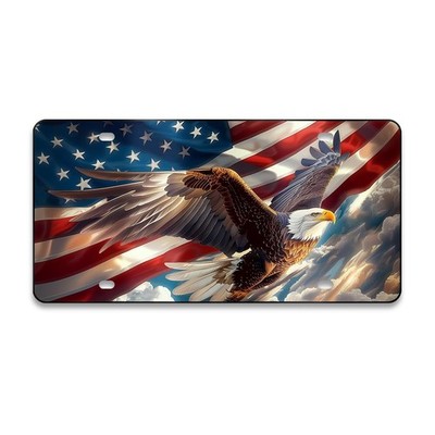 Bald Eagle USA Flag License Plate, Freedom Patriotic Auto Vanity Plate