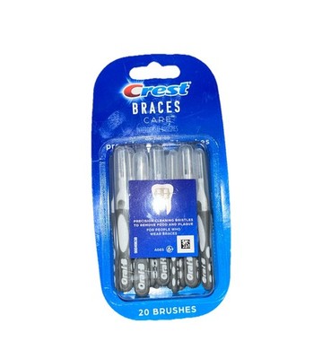 Crest Braces Care On-The-Go Precision Clean Brushes 20 PK Ages 6+ New In Pkg