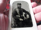 Antique  TINTYPE of SOLDIER  / MILITARY - CIVIL WAR ??