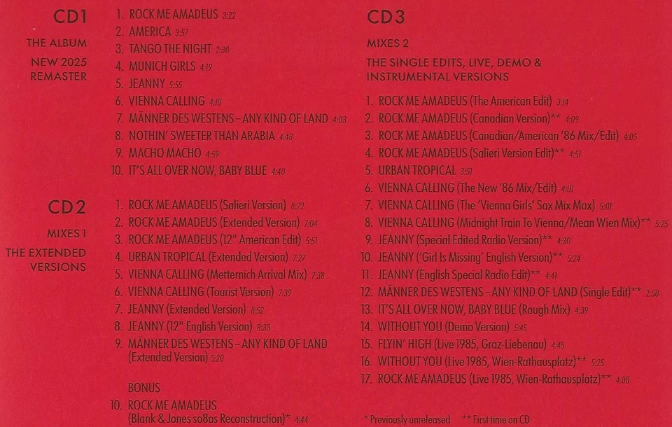 Falco "Falco 3" 2025 remastert! 37 Songs auf 3 neuen CD! Deluxe Edition! - Bild 2 von 2