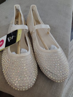 Art Class Big Kid / Women Size 5 Ballet Flats And Ivory, Beaded
