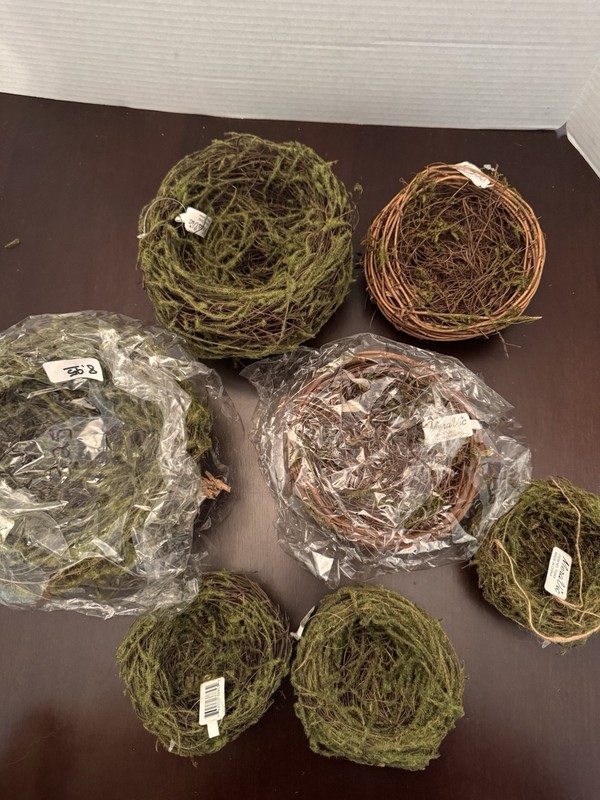 Lot Of 7 Floral Birds Nest 