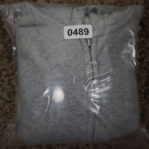 Brandy Melville Full Zip Crop Hoodie Gray One Size 19x17.5 - Picture 11 of 11