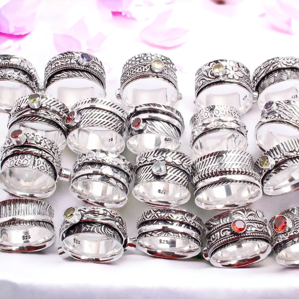 Versilbert Zappeln Spange Ringe für Damen Handmade Schmuck Großhandel Menge - Bild 2 von 4