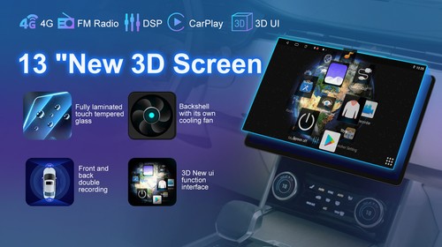 13.3"Carplay Android 4-64G 4G For GMC Chevrolet Chevy Yukon Sierra Acadia Radio - Picture 4 of 20