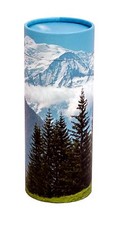 Biodegradable Mountain View Ash Scattering Tube Cremation Urn - 100 cubic inches