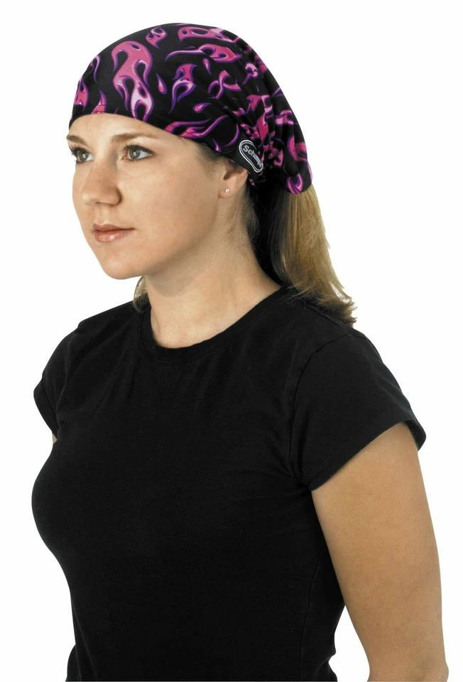 DOO-Z Red Mini-Flame by Schampa Use as Bandana / Scrunchy Headwrap Harley Riders - Image 2 of 4