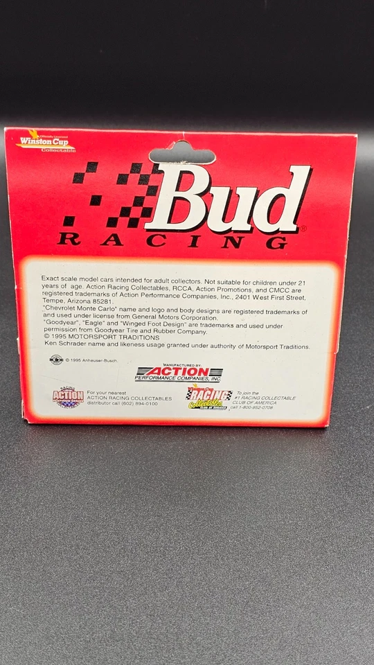 1995 Action Racing SkyBox NASCAR - Ken Schrader #25 Budweiser - 1:64 Die Cast - Image 3 of 4