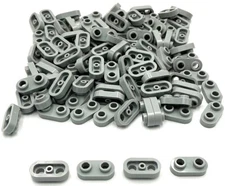 Lego 100 New Light Bluish Gray Plates Round 1 x 2 with Open Studs Parts