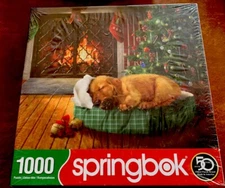 Springbok Christmas Wishes Puppy Dog Under Tree 1000 pc Jigsaw Puzzle NEW SEALED