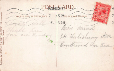 FAMILIENGESCHICHTE - GENEALOGIE POSTKARTE - MEAD - SOUTHEND ON SEA SALISBURY AVENUE