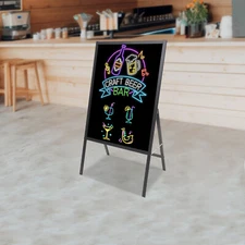 LED Message Writing Board Illuminated Erasable Lighted Chalkboard Menu Sign New