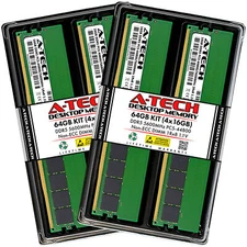 A-Tech 64GB 4x 16GB DDR5 5600 MHz Desktop DIMM PC5-44800 288-Pin Memory RAM Kit