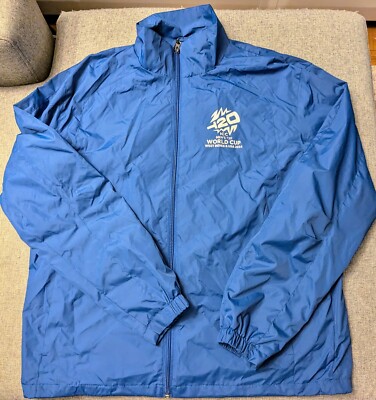 T20 Cricket World Cup ICC Men's Blue Jacket Size Medium NWT