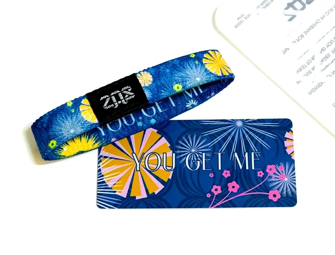 ZOX **YOU GET ME** Silver Single small Wristband w/Card New In