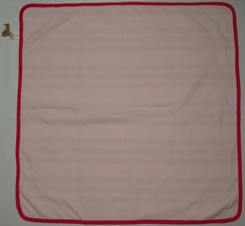 Antigua Manta Azul Marino Micro Vellón Rayas Bebé Niña Rosa Caliente Blanca Reversible 30x30" Foto 2 de 3