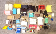 Vintage Plastic Dollhouse Furniture Lot Toys Ideal Renewal Marx Plasco Unbranded