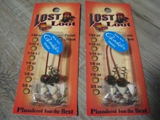 2 Packs Lost Loot FootBall Jig Heads & Hooks 1/8 Oz With Keepers Brown Red Eyes